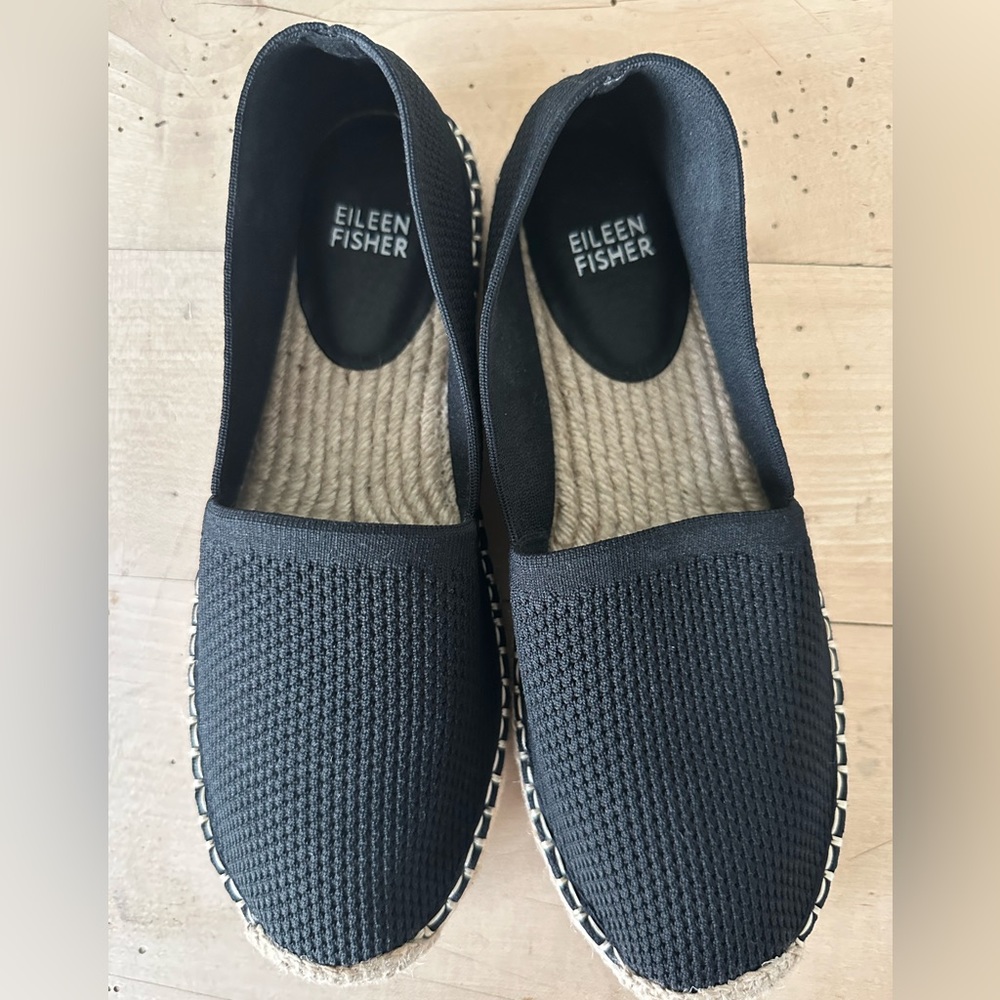 Eileen Fisher black slip on shoes